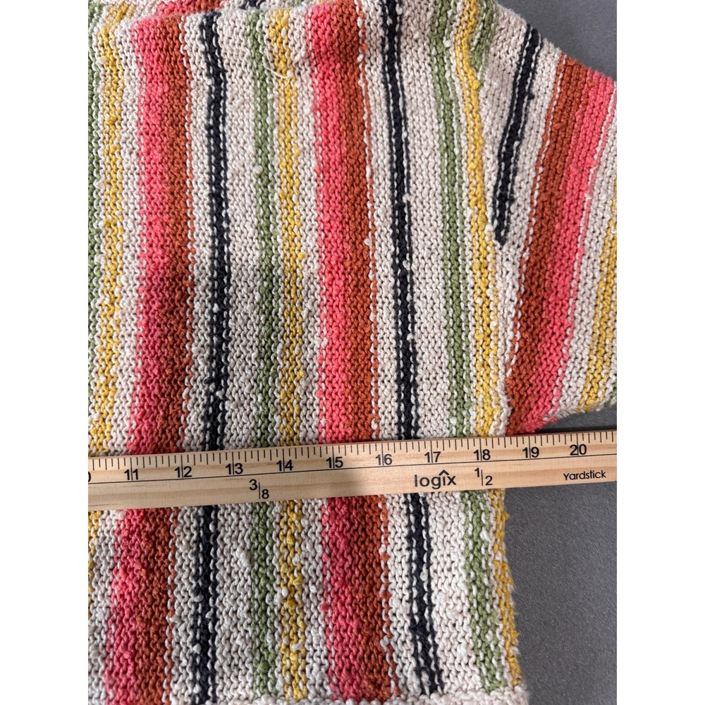Billabong Women's Medium Multicolor Striped Open Knit Sweater Boho Pullover - Picture 4 of 5